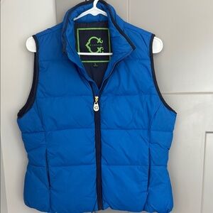 C. Wonder Blue Quilted Puffer Vest Stand-Up Collar